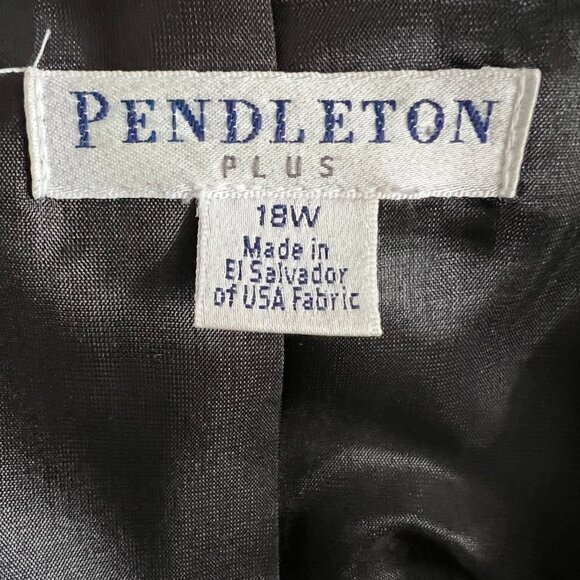 Pendleton 100% Wool Button Front Blazer In Black Size 18 - Picture 12 of 14